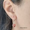 aros corazon cristal swarovski padparadscha