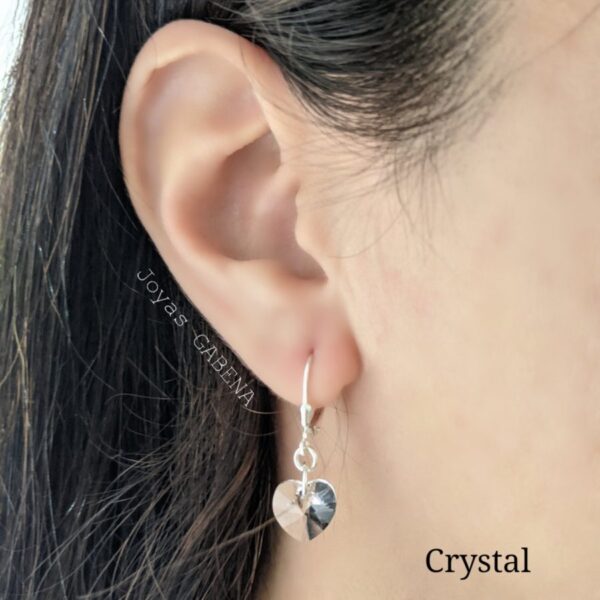 aros swarovski corazon crystal