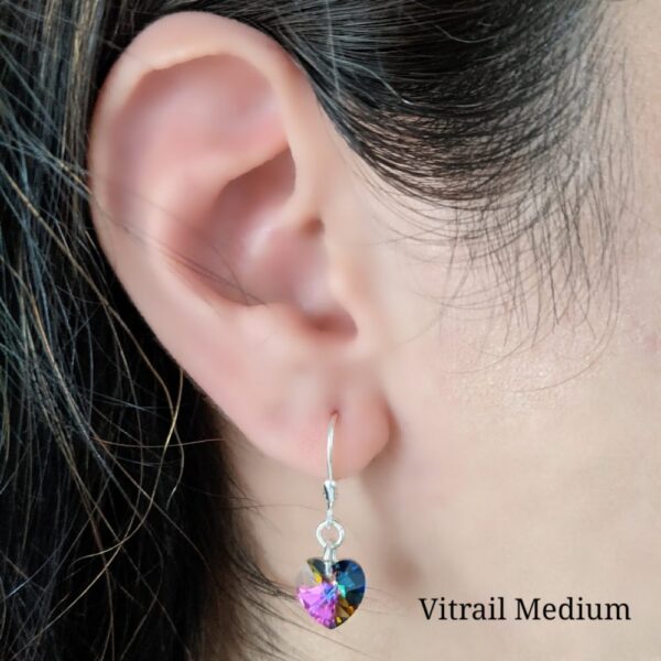 Aros Cristal Swarovski Corazon 10mm Plata 925