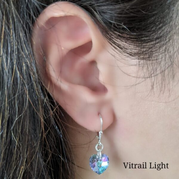 Aros Cristal Swarovski Corazon 10mm Plata 925