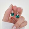 aros cistal corazon plata 925 emerald