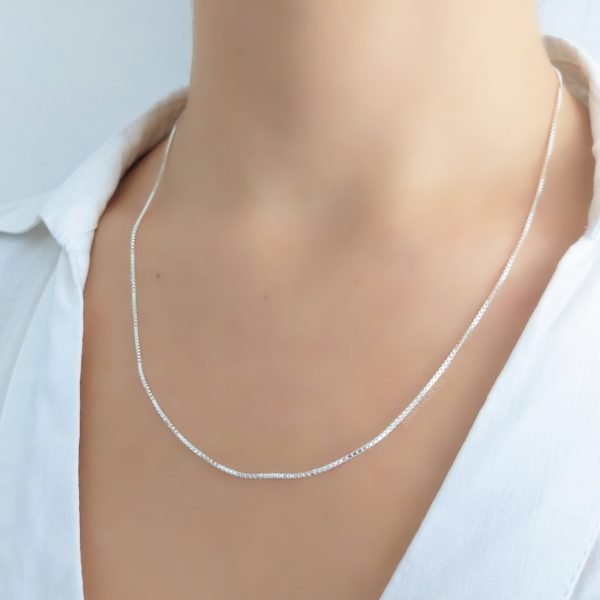 cadena veneciana 1mm 50cm plata 925