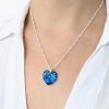 Collar Swarovski Corazón Bermuda Blue
