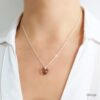 Collar Cristal Corazon 10mm Plata greige woo