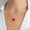 Collar Cristal Corazon 10mm Plata light siam woo