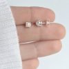 Aros Perla Cultivada Engarzada 4mm Plata 925