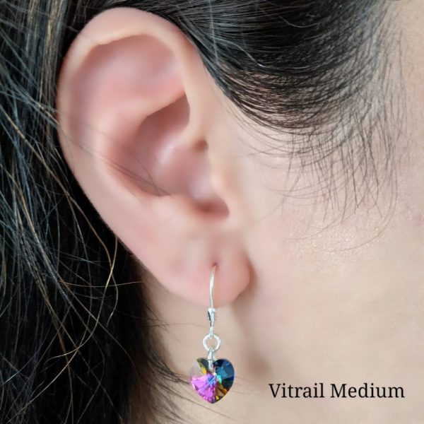 Aros Cristal Swarovski Corazon 10mm Plata 925