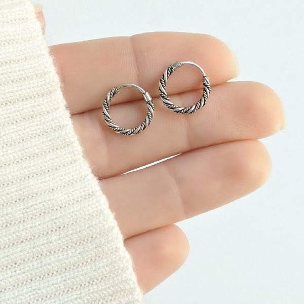 Aros argollas bali trenzado