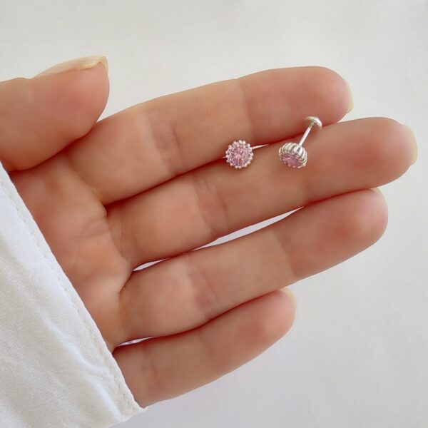 Aros Abridores Cristal 6mm Plata 925 2
