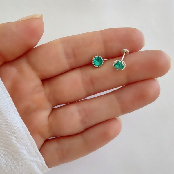 Aros Abridores Cristal 6mm Plata 925 2