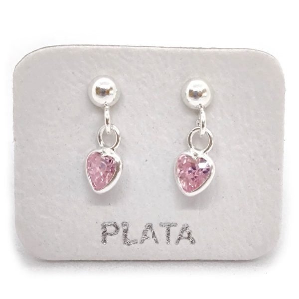 Aros corazón con cristal