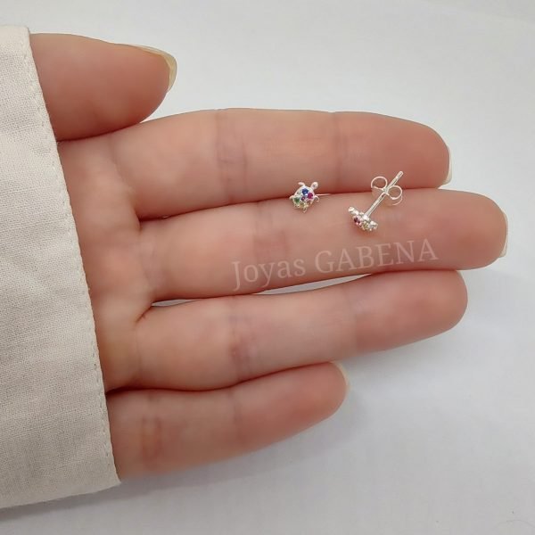 Aros Tortuga con Cristal Plata 925 2