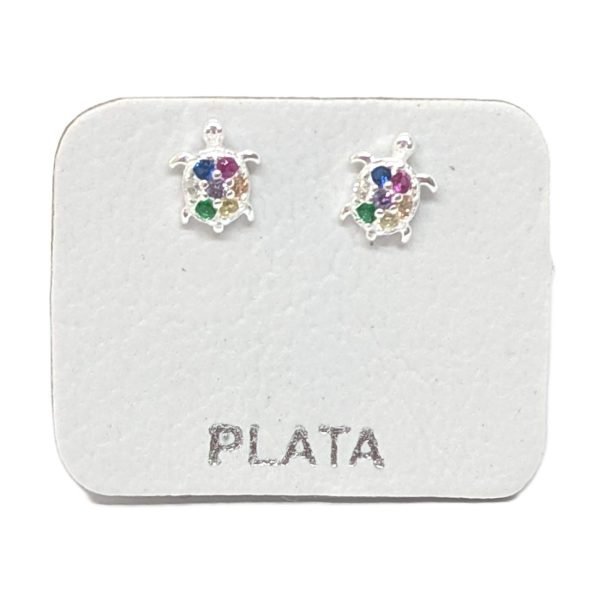 Aros Tortuga con Cristal Plata 925