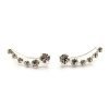 Aros Trepadores Cristal Blanco Por Par Plata 925