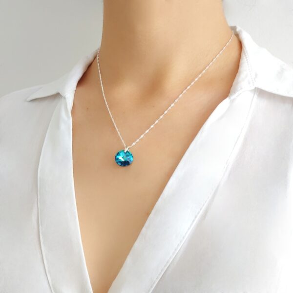 CSW-128 collar cristal sw rivoli 12mm bermuda blue plata