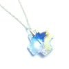 Collar Swarovski cruz del equilibrio aurora boreal