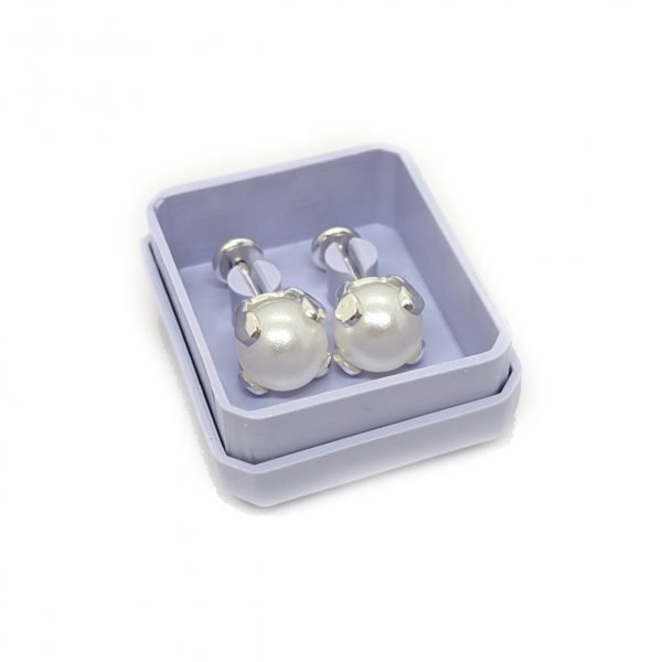 aros abridores perla engarzada 7mm plata