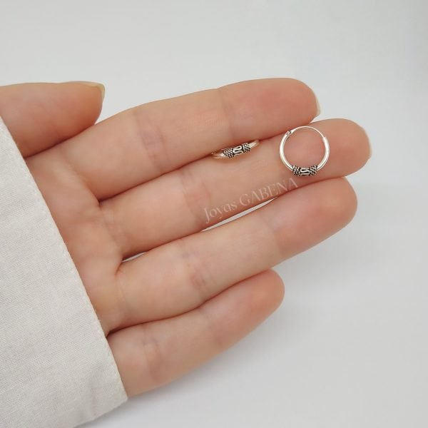 aros bali 12mm plata 925