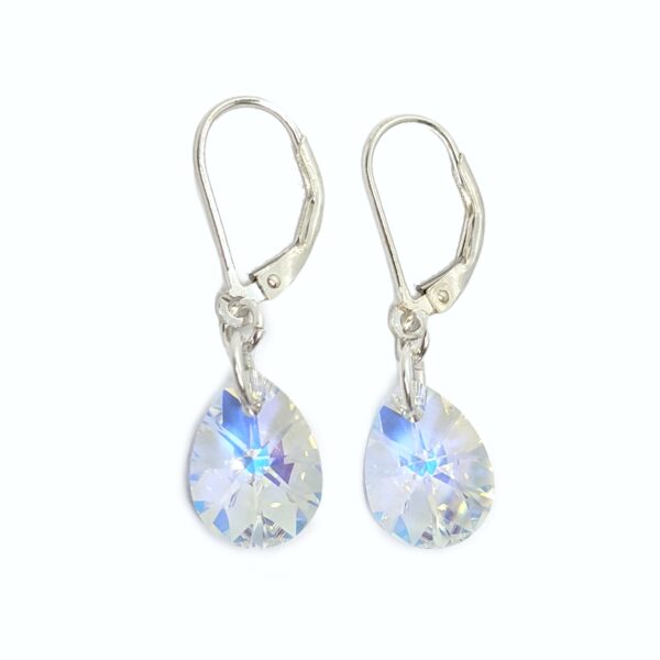 aros cristal swarovski gota 12mm plata