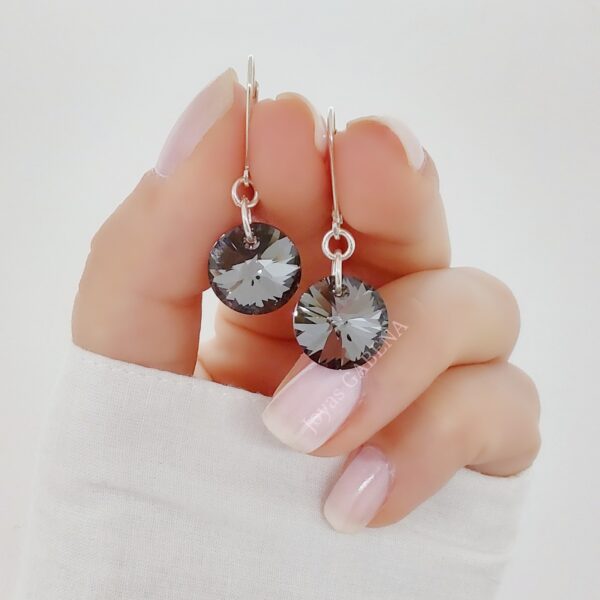 aros cristal swarovski rivoli silver night plata
