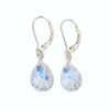 aros cristal swarovski gota 12mm plata