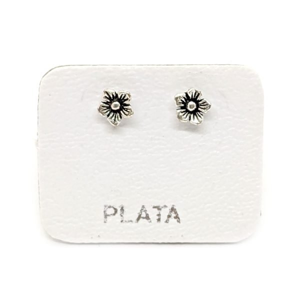 aros flor plata 925