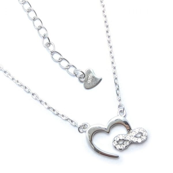 Collar Corazón con Infinito Cristal