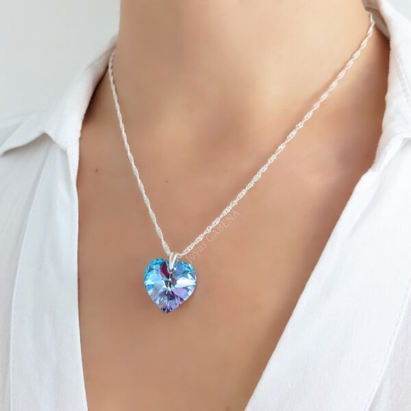 collar corazon swarovski 18mm vitrail light plata
