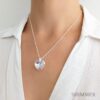collar cristal corazon 18mm plata 925 shimmer