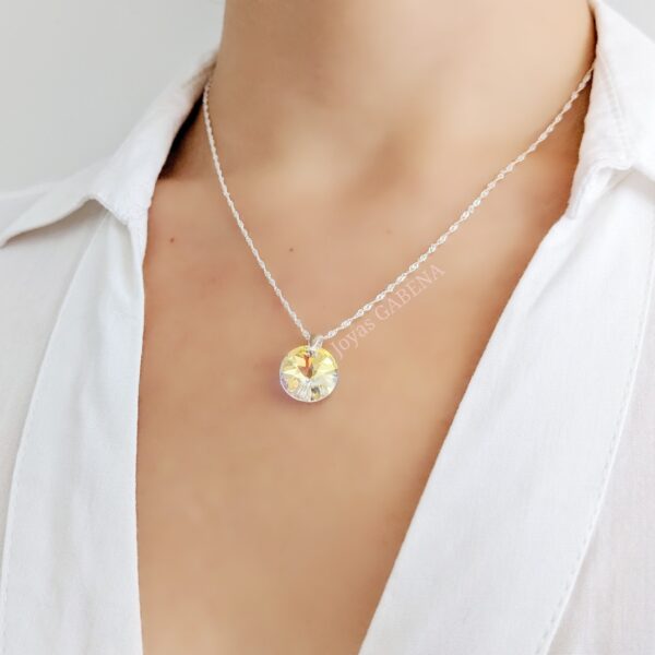 collar cristal swarovski rivoli aurora boreal plata