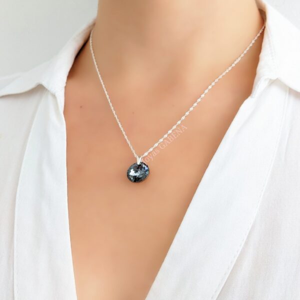 collar cristal swarovski rivoli silver night plata
