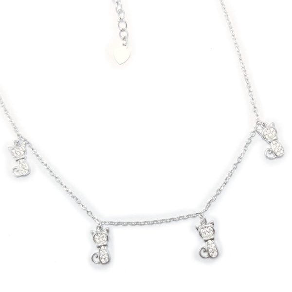 Collar dijes gatos cristal