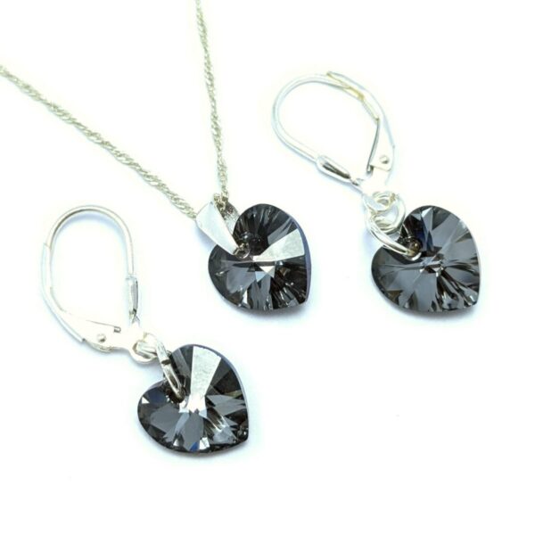conjunto swarovski silver nigth