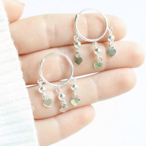 Aros Argollas Corazones y Bolitas