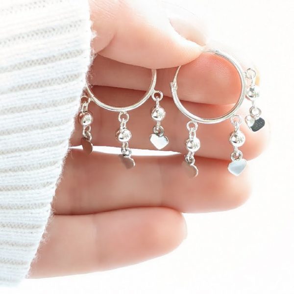 Aros Argollas Corazones y Bolitas
