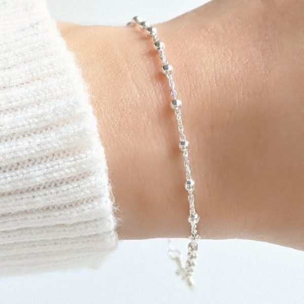 Pulsera espejo 1mm con bolitas