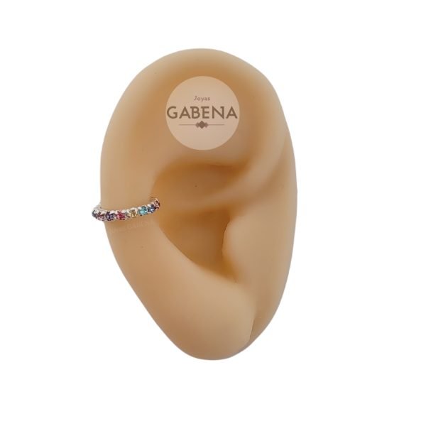 ACU-33 aro cuff cristales plata multicolor