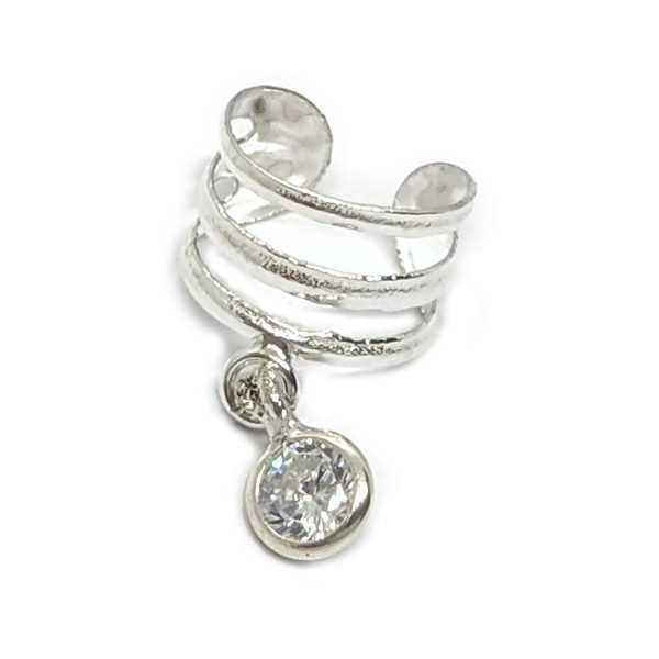 Aro Cuff Cristal Cubic Plata 925