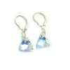 Aros swarovski triángulo aurora boreal 12mm