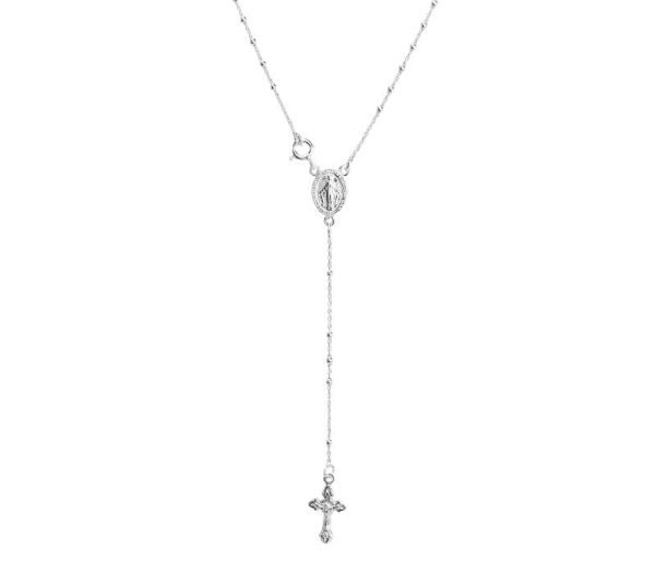 Cadena Rosario con Bolitas 2mm 50cm Plata 925