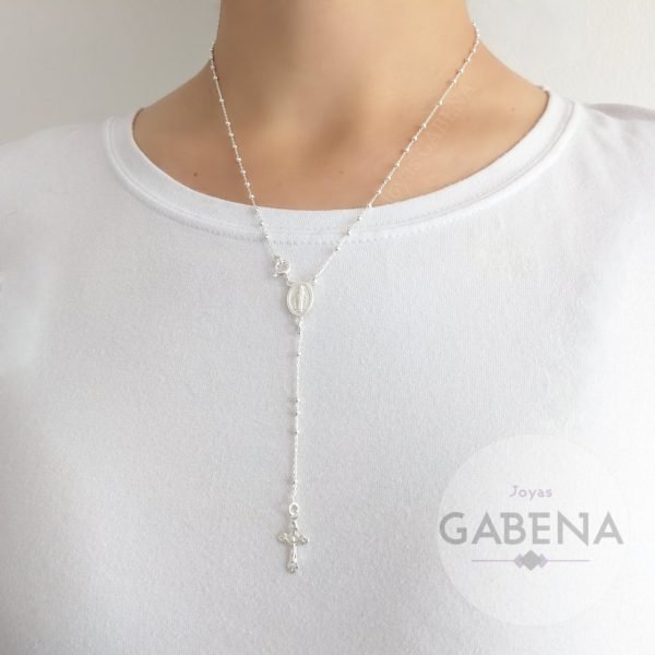 CO-42 rosario con bolitas 2mm 50cm plata 925