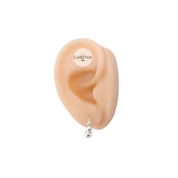 aros colgantes bolitas plata oreja