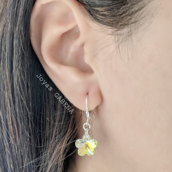 aros flor swarovski