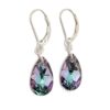 aros cristal gota 16mm plata vitrail light
