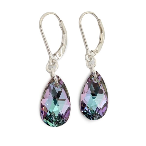 aros cristal gota 16mm plata vitrail light
