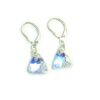 Aros swarovski triángulo aurora boreal 12mm