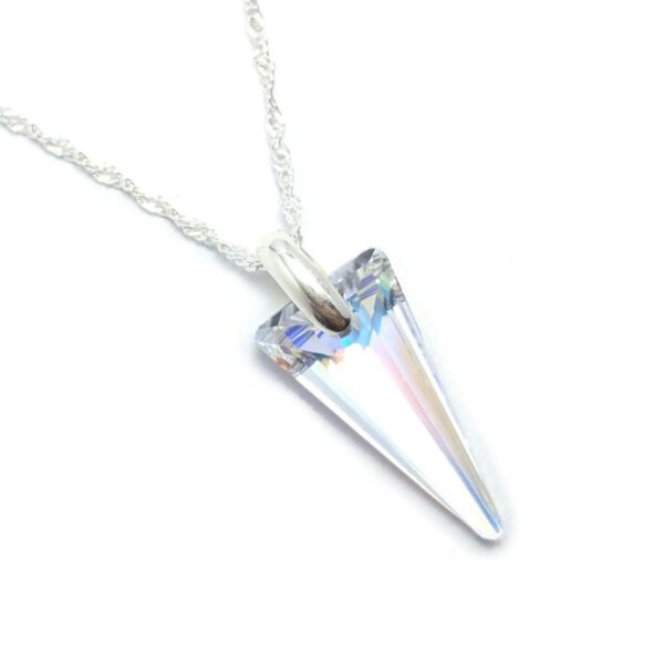Collar Swarovski péndulo spike Aurora Boreal 28mm