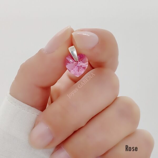 dije corazon cristal swarovski rose1