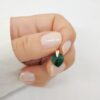 Dije Cristal Corazon 10mm Plata 925 emerald
