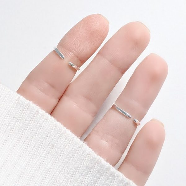 Anillo Midi Corazon Falange Plata 925 - Imagen 3